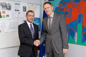 Con Janez Potocnik, comisario europeo de Medio Ambiente