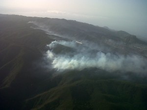 Imagen aérea incendio La Gomera 